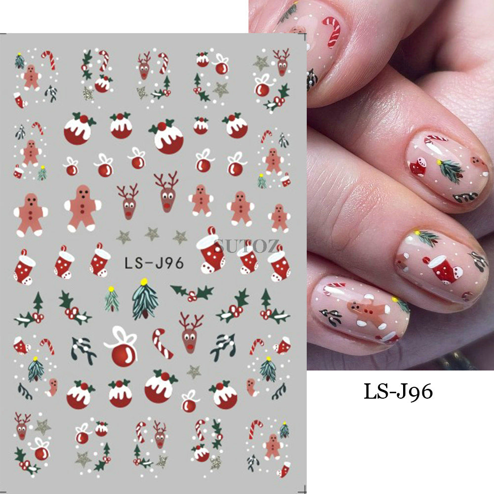 Wholesale 3pcs/pack Children' s cartoon Christmas nail stickers