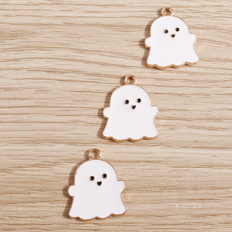 Wholesale 10pcs/pack Alloy Drip Oil Accessories Halloween Ghost Doll Pendants