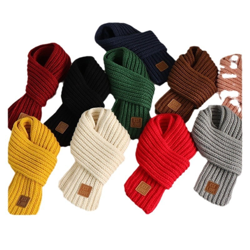 Wholesale Knitted Woolen Solid Color Children's Scarves