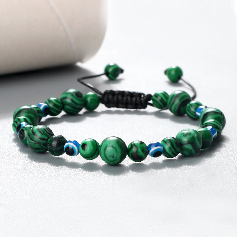 Wholesale Creative Spacer Size Beads Woven Tandem Combination Bracelet Adjustable Devil' s Eye Pendant Bracelet