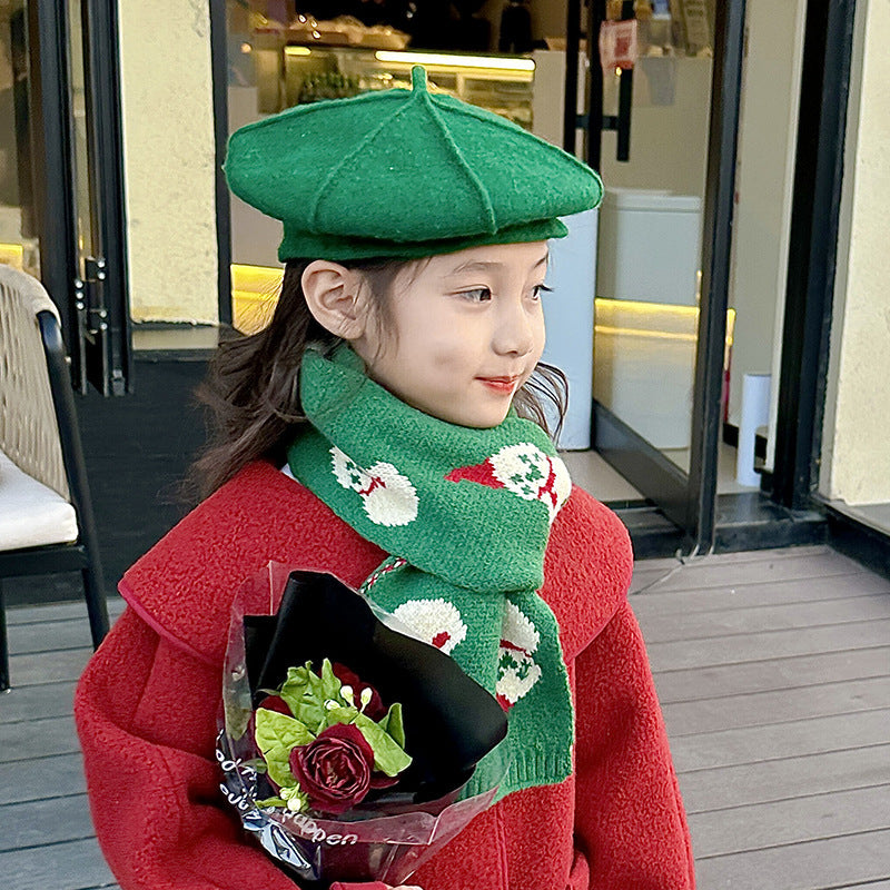 Wholesale Autumn and Winter Children's Christmas Knitted Scarf