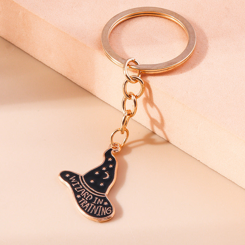 Wholesale Cartoon Witch Hat Zinc Alloy Keychain