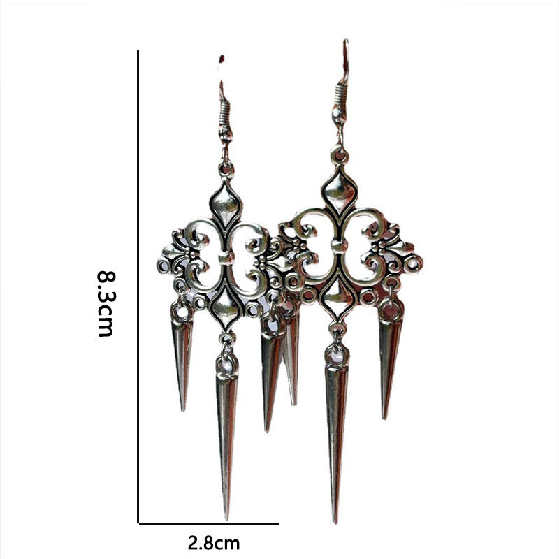 Wholesale Gothic Vintage Pointed Cone Rivet Earrings
