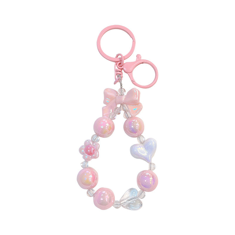 Wholesale Creative Acrylic Delicate and Cute Colorful Beaded Keychain