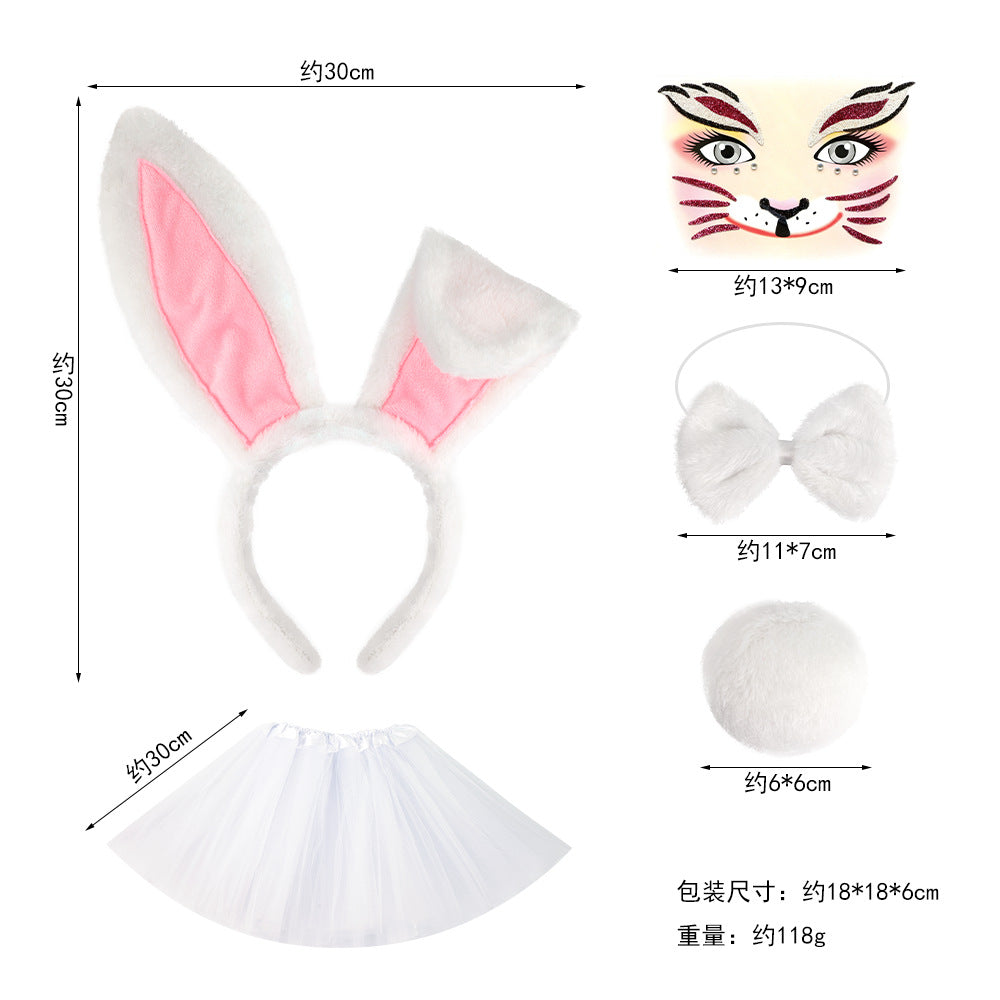Wholesale Easter Rabbit Ears Cute White Rabbit Nose Headband
