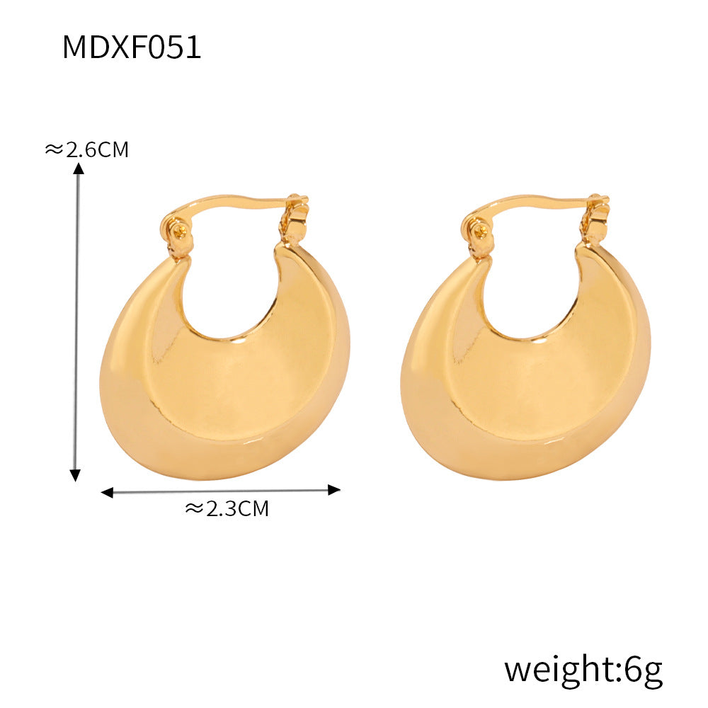 Wholesale Titanium Steel Gold Plated U Shape Earrings