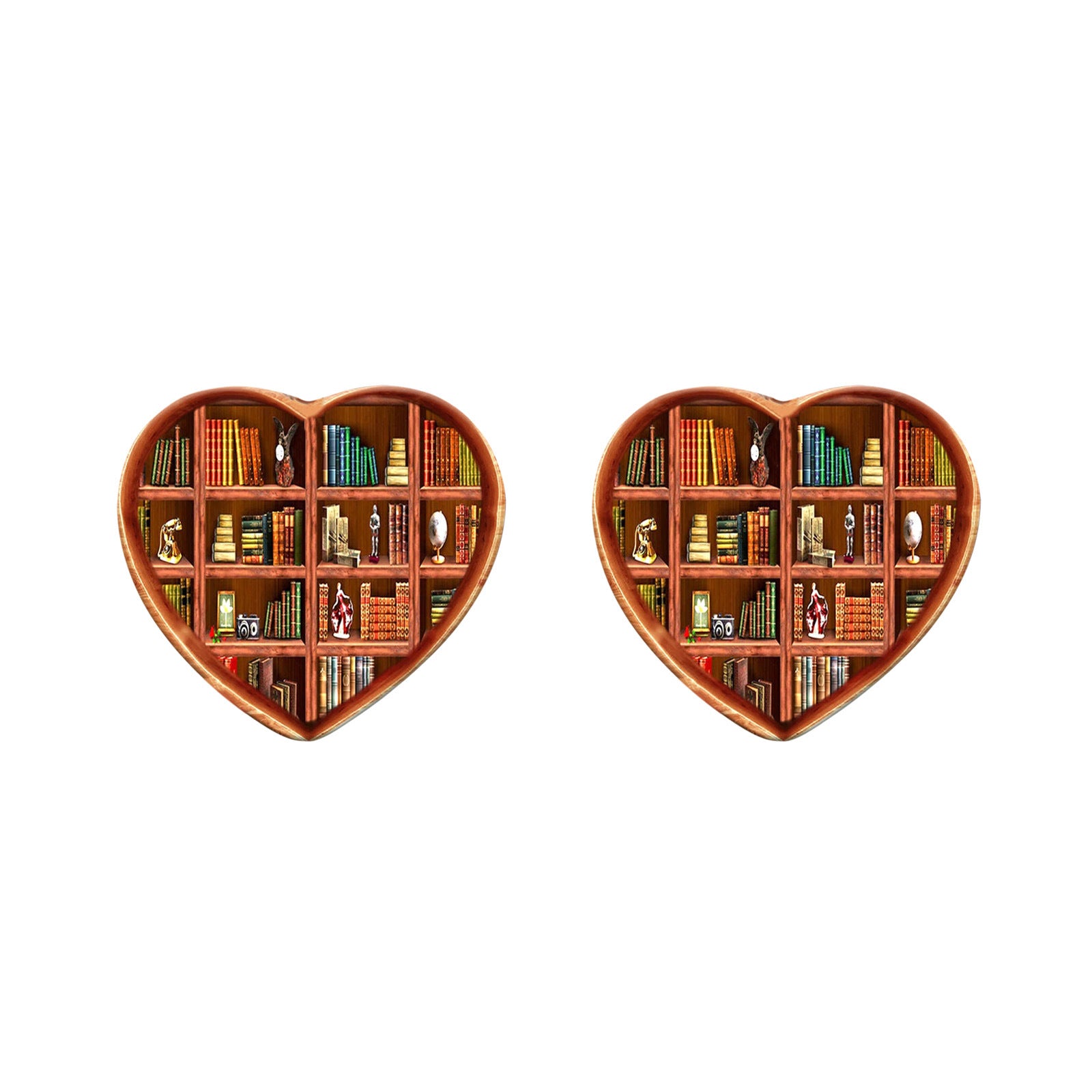 Wholesale Love Bookshelf Creative Acrylic Cartoon Earrings