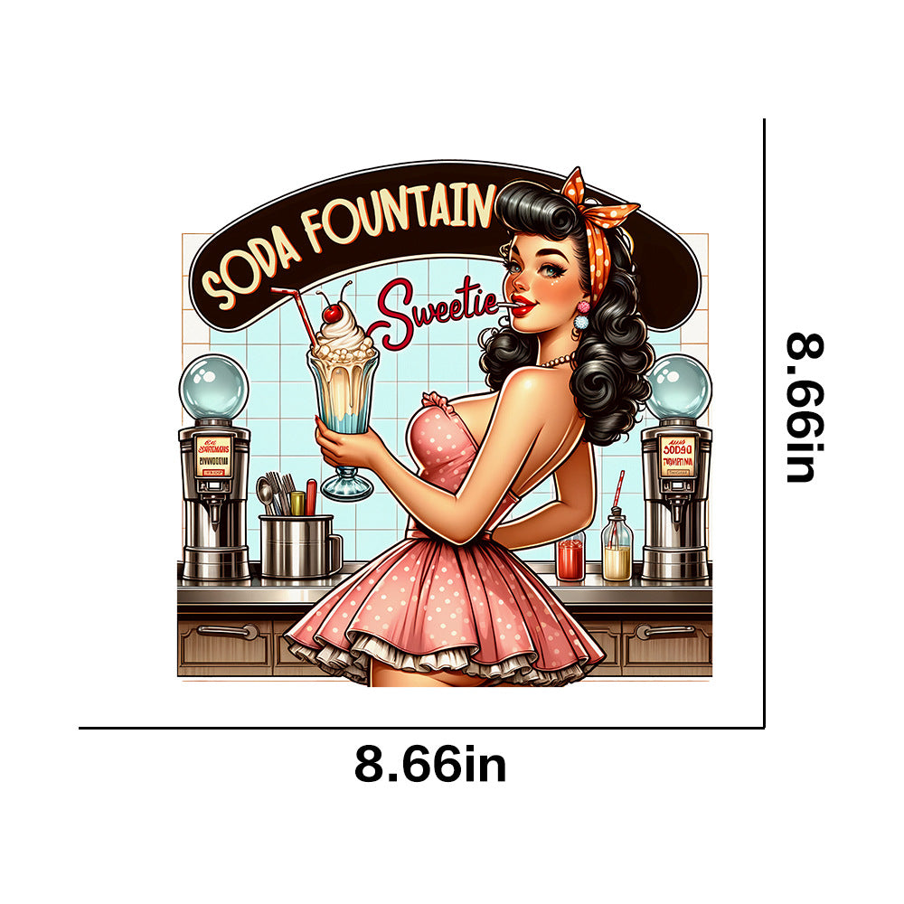 Wholesale 10pcs Retro poster girl UV DTF Ready to Press Transfers Wraps