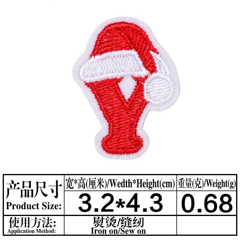 Wholesale Christmas 26 Letter Embroidery Patch Set Iron On DIY For Clothing Towels Gift