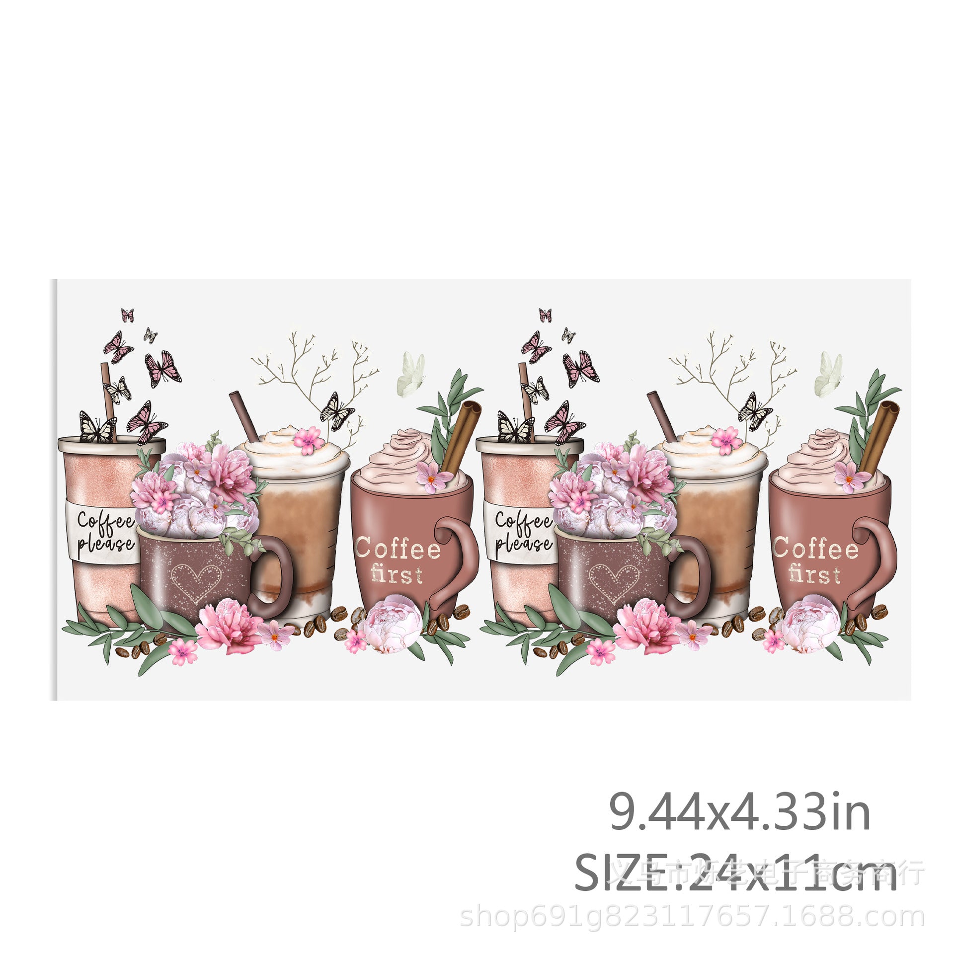 Wholesale Colorful Butterfly and Flower Series 16oz Cup UV DTF Wraps