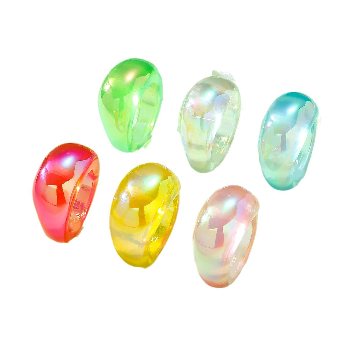 Wholesale Plastic Candy Colored Ring Sets