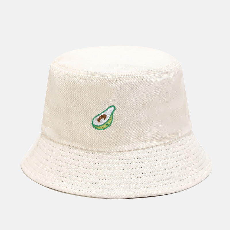 Sombrero de cubo de bordado de aguacate de poliéster al por mayor