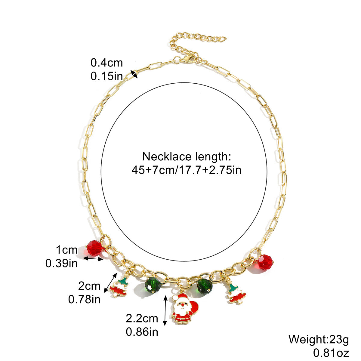 Wholesale Christmas Soft Clay Rice Beads Christmas Necklace