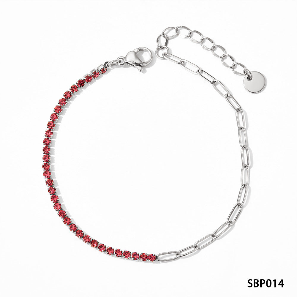 Wholesale PVD stainless steel zircon vacuum gold-plated exquisite bracelet