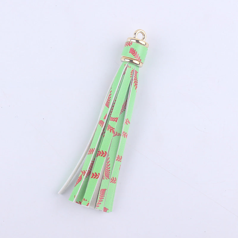 Wholesale 3PCS 8cm Spot PU Leather Tassel DIY Gold Keychain