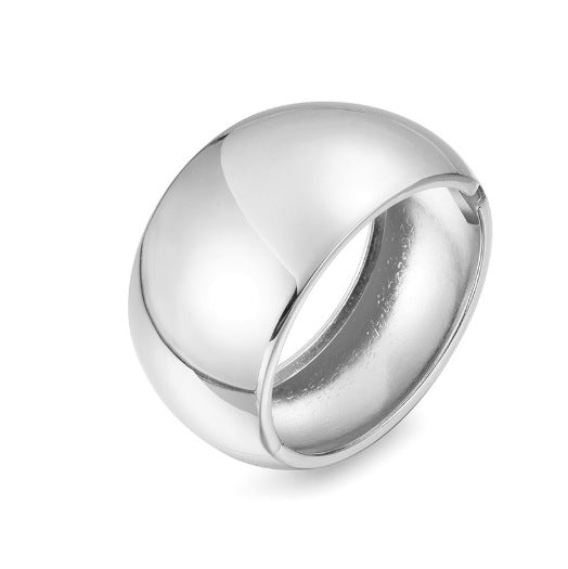 Wholesale Wide Version Electroplated Zinc Alloy Smooth Simple Pattern Bracelet