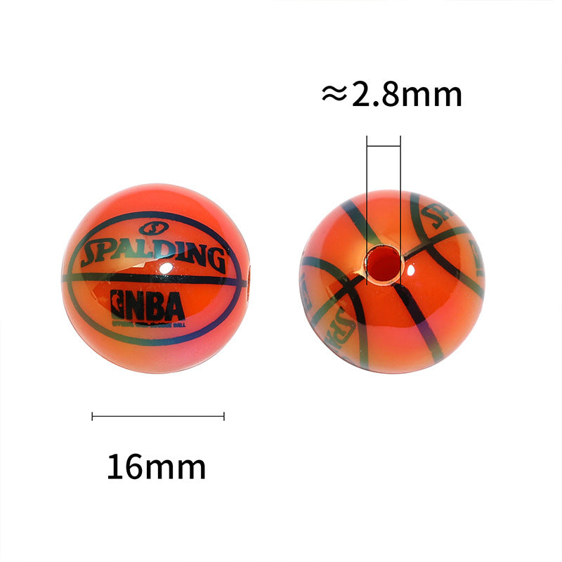 Wholesale 20pcs/pack Basketball and rugby ball colored Acrylic Beads