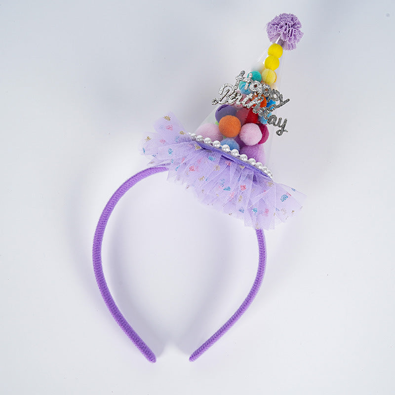 Wholesale Wholesale Dopamine Children's Hair with Yarn Party Princess Girl Hat Headdress