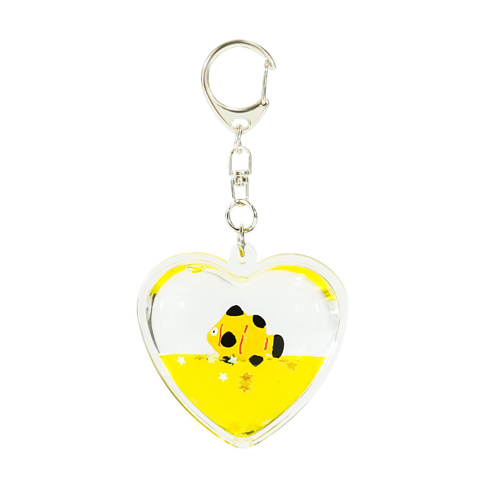 Wholesale Crystal Ball Ocean Series Acrylic Oil-Infused Liquid Quicksand Keychain