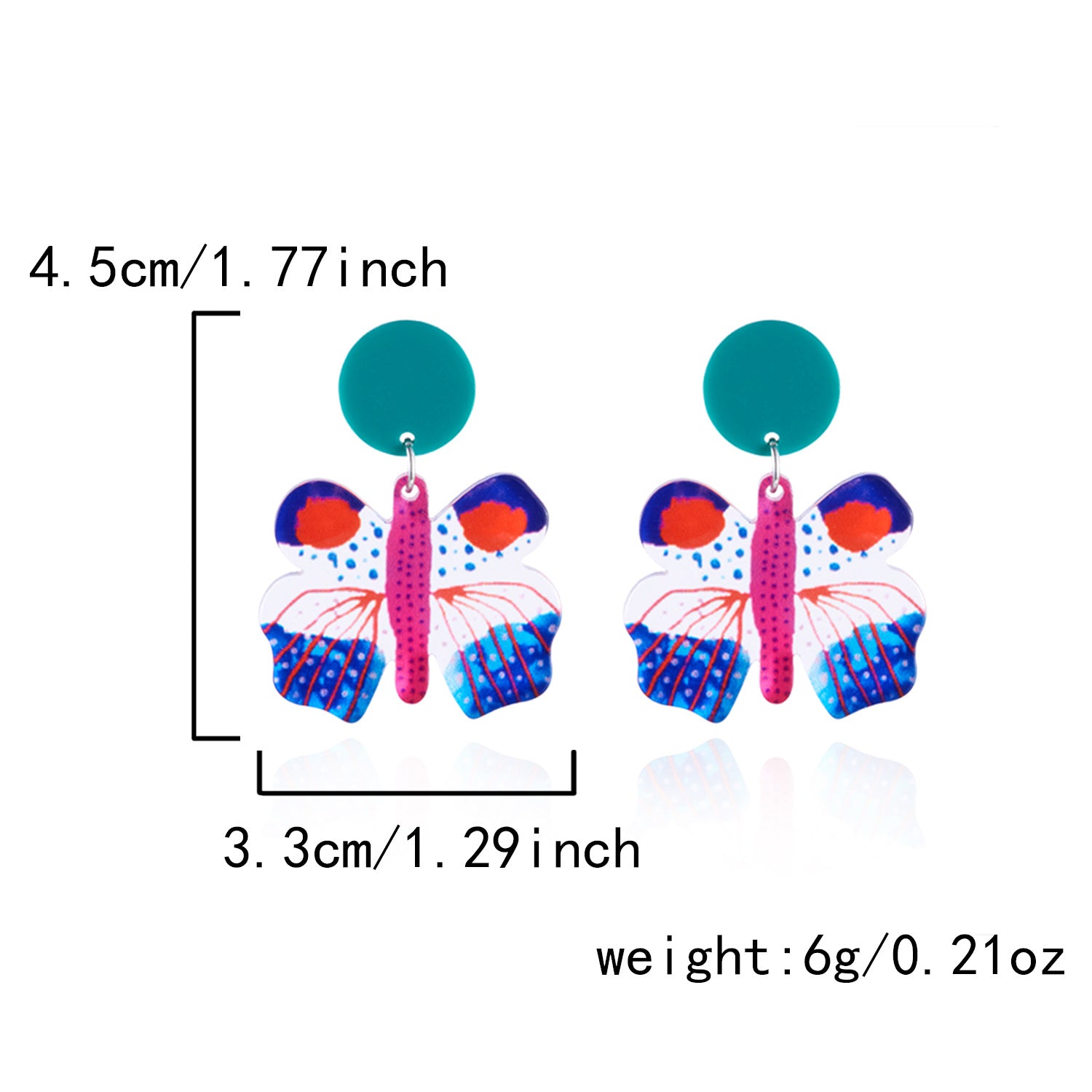 Wholesale Holiday Style Fashion Acrylic Butterfly Fruit Earrings