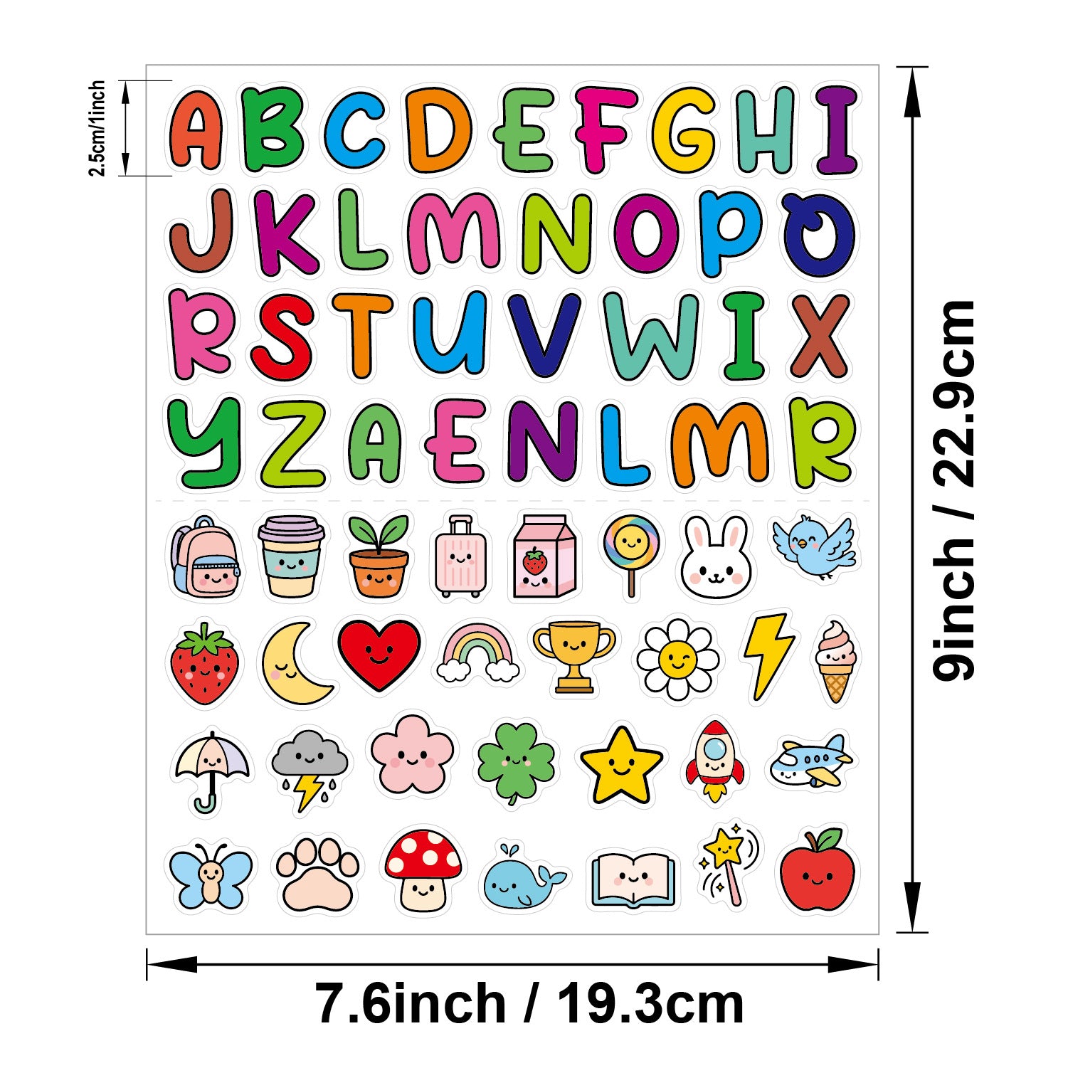 Wholesale 6pcs Water Cup Letter  Cartoon Sticker