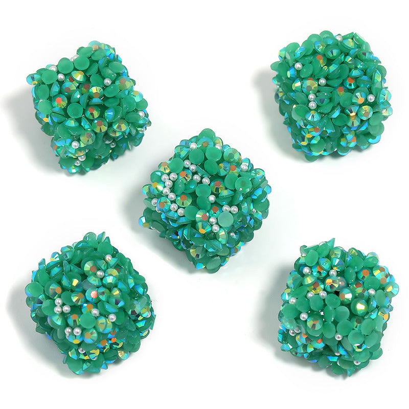 Wholesale 10pcs Colorful Resin Diamond Soft Sugar Beads