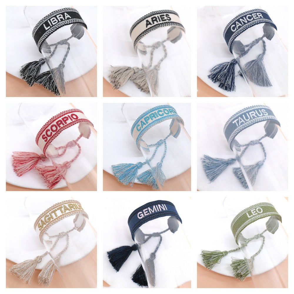 Wholesale Polyester Cord Weaving Mother's Day Bracelet Wrist Strap