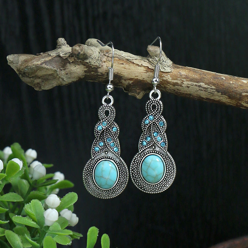 Wholesale Bohemian Fashion Teardrop Shape Vintage Long Earrings