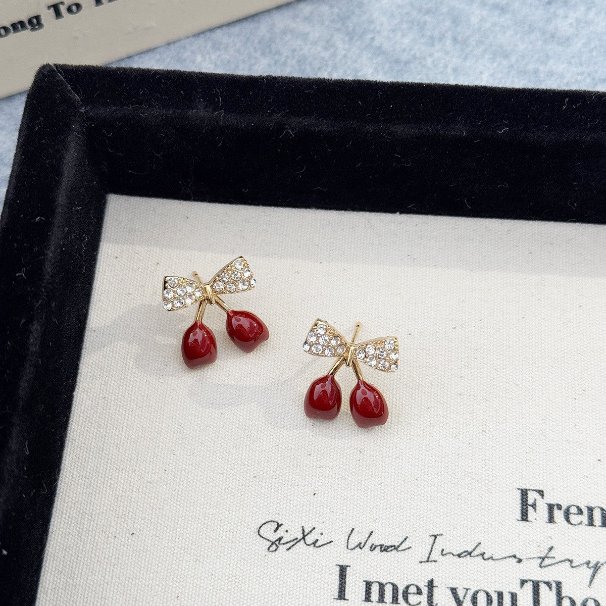 Wholesale New Chinese Style Red Heart Earrings Vintage Elegant Qipao Match Zinc Alloy Fashion Accessory