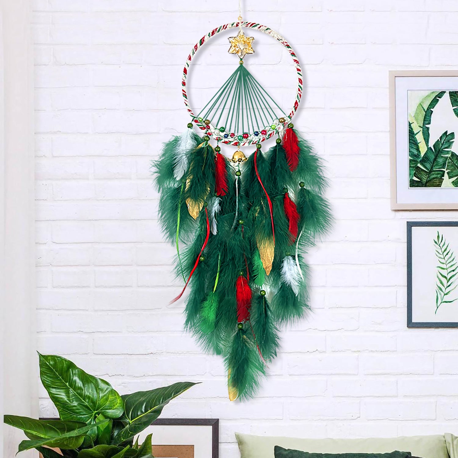 Wholesale Creative Crystal Stone Dream Catcher Feather Pendant