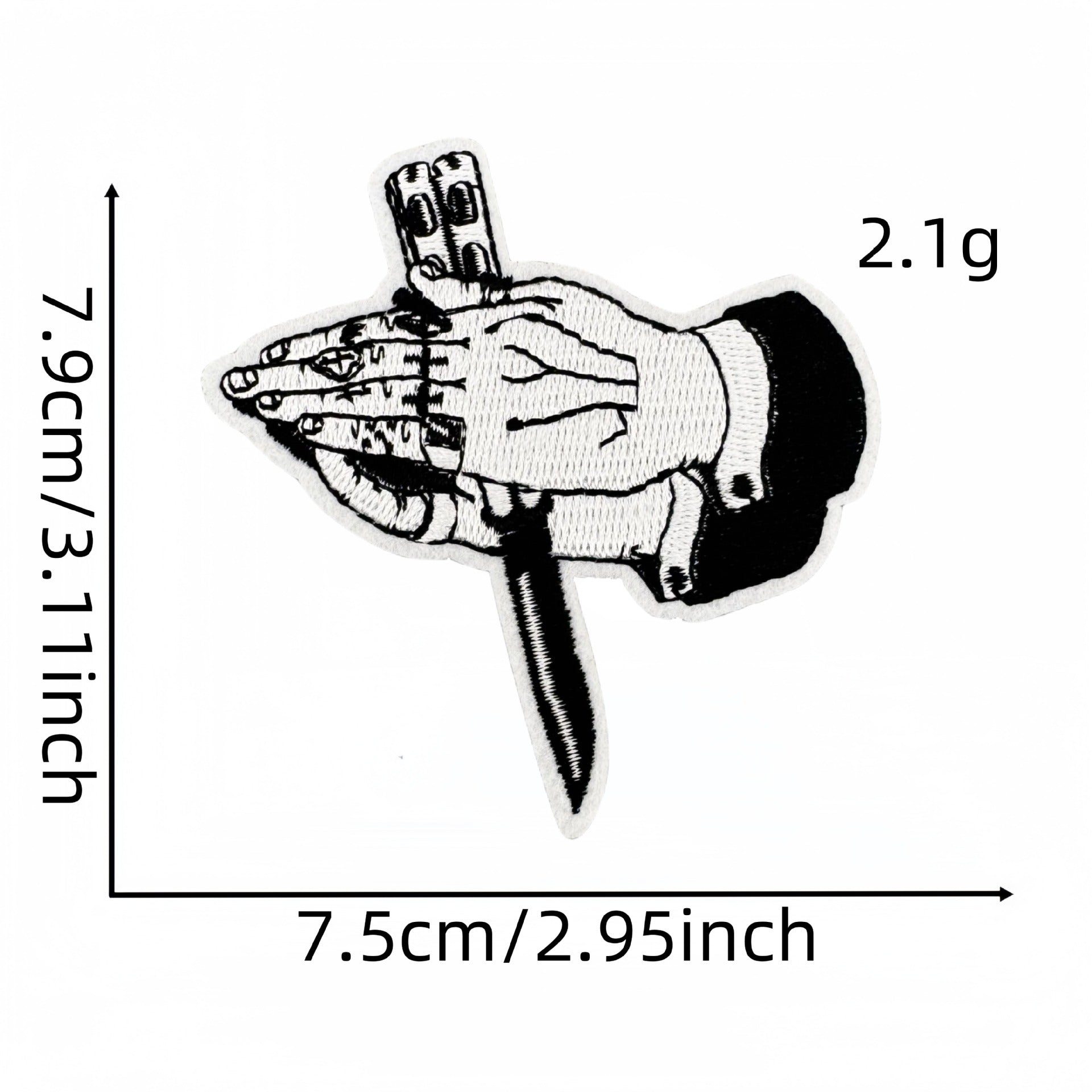 Wholesale Polyester Embroidered Patch Punk Horror Black White Chic DIY Decorative Accessory For Shoes Hats