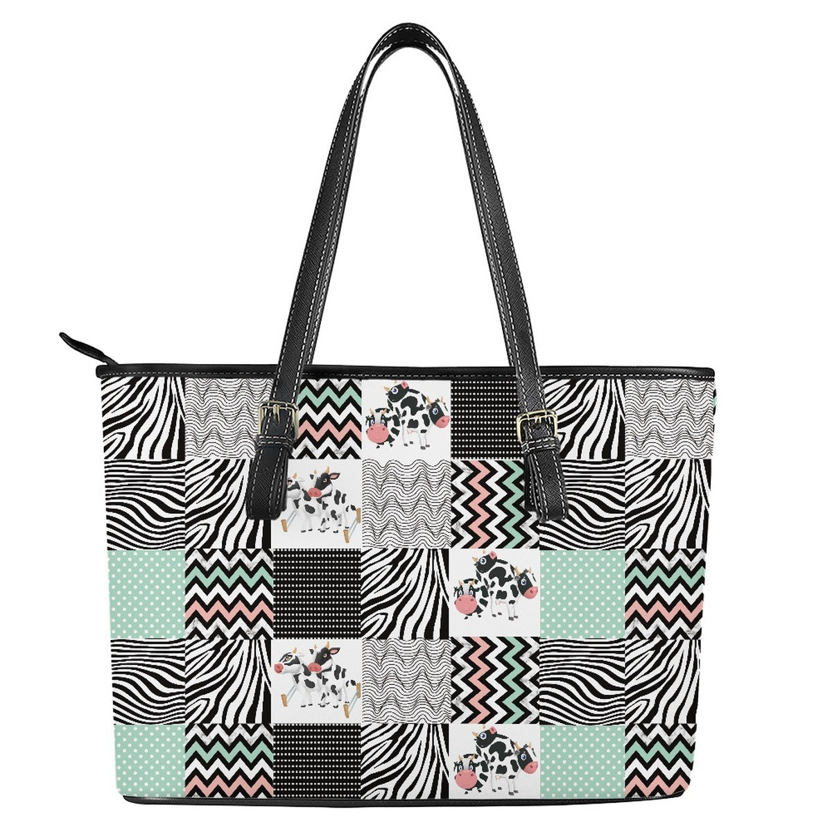 Wholesale Cow Pattern Women's PU Handbags