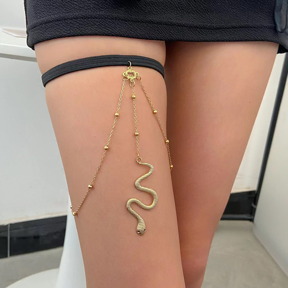 Wholesale Fashion Gold Body Chain Set For Women Trendy Collarbone Neck Leg Chain Jewelry Accessory Everyday Wear