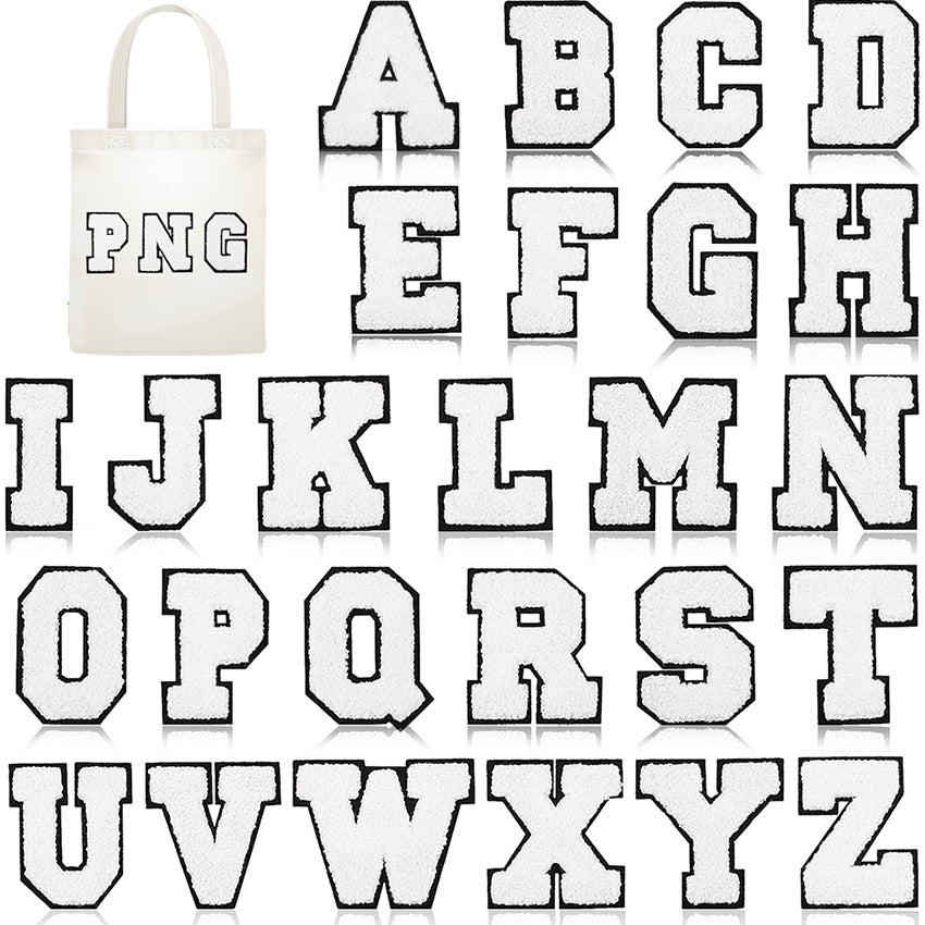 Wholesale Khaki English alphabet patch
