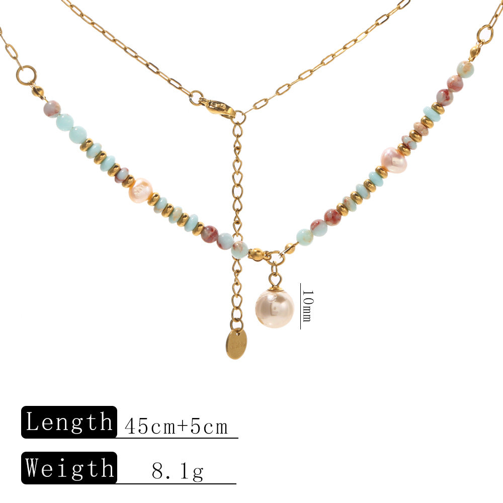 Wholesale Cherry Beaded Pearl Flower Pendant Necklace