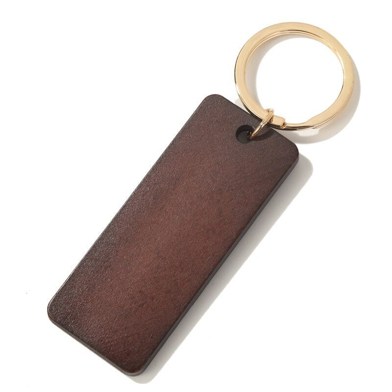 Wholesale 10pcs DIY Blank Wood Chip Keychain