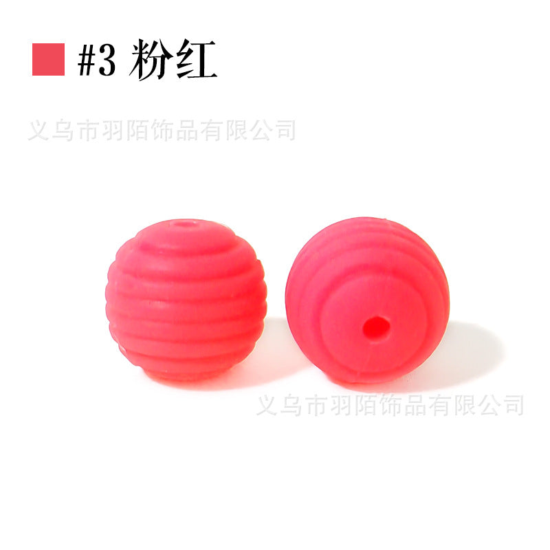 Wholesale 50PCS Silicone Thread Beads Silicone Beads Honeycomb Beads DIY Loose Beads