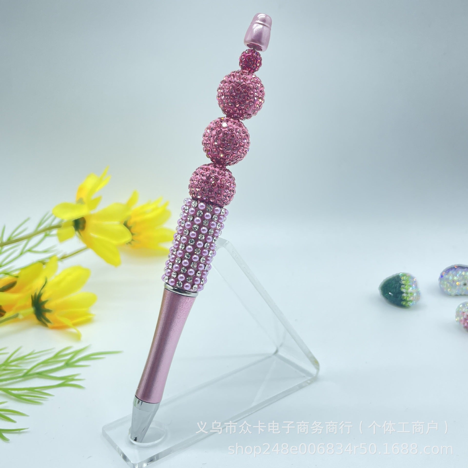 Wholesale 20pcs 16mm Full Diamond Ball Handmade DIY  Fancy Beaded Pen