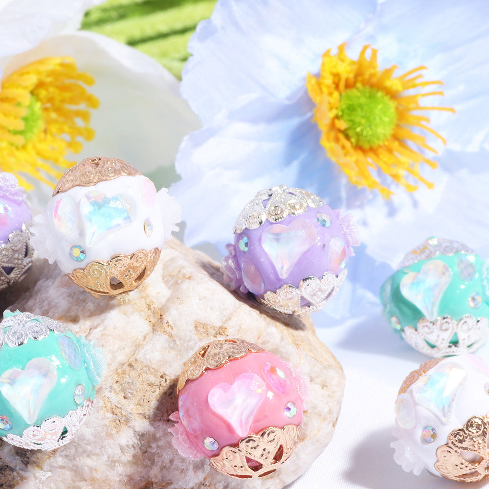 Wholesale Nepalese ethnic style love loose beads straight hole beads DIY