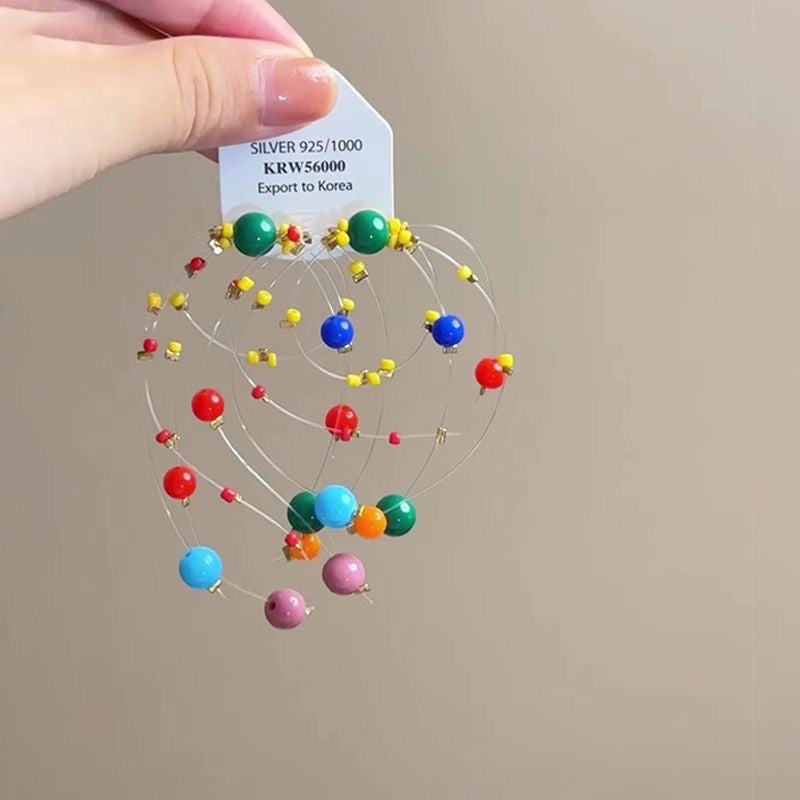 Wholesale Dopamine colorful beaded earrings