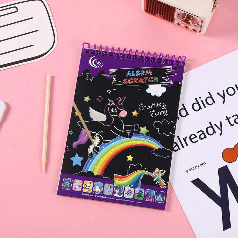 Wholesale 5pcs/pack  Kidsren' s Colorful Scratch-Off Book