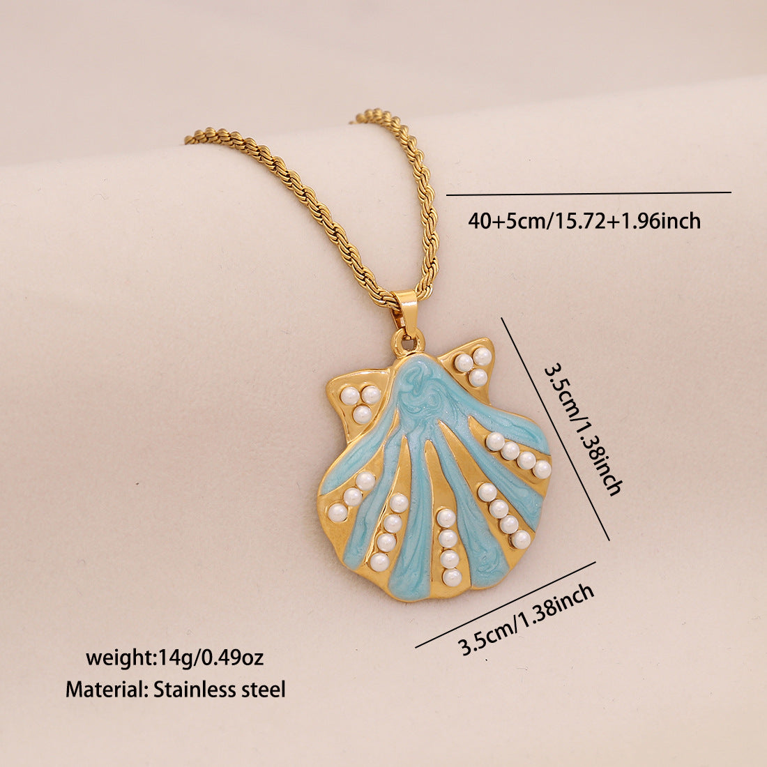 Wholesale man-made pearl necklace heart necklace Stainless Steel Necklace
