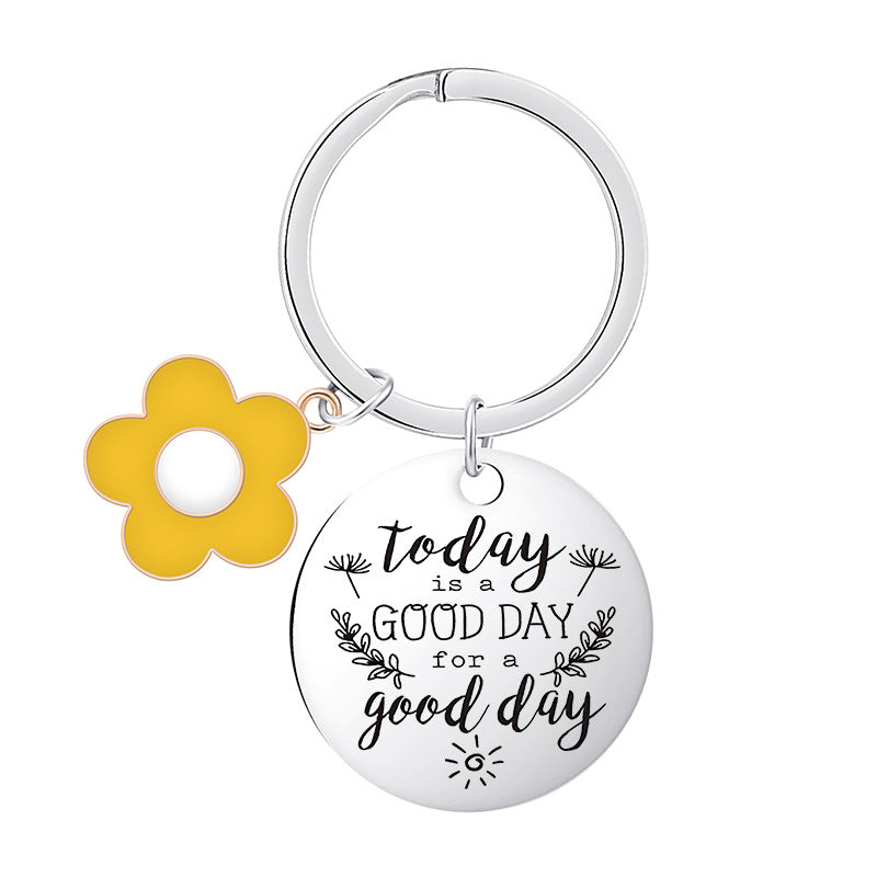 Wholesale Sunflower Inspirational Stainless Steel Keychains
