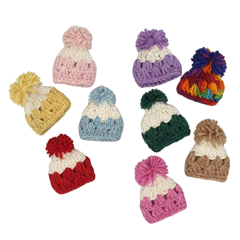 Wholesale 2pcs Cartoon Doll Woolen Hat Doll Accessories