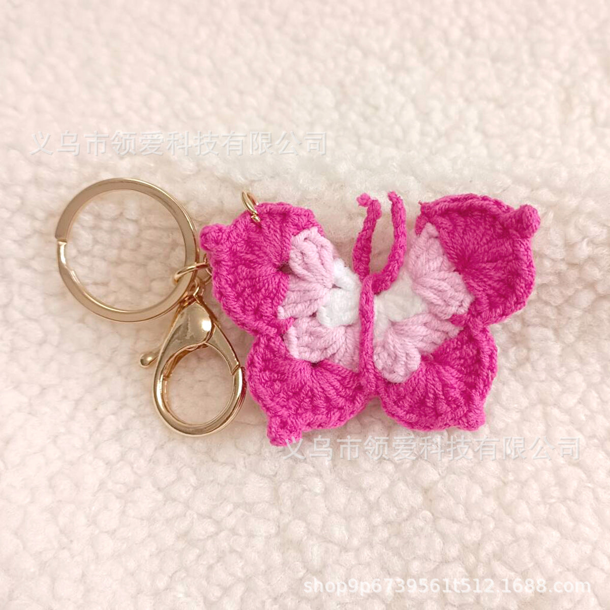 Wholesale Creative  Four-line Crocheted Butterfly  Accessory PendantKeychain