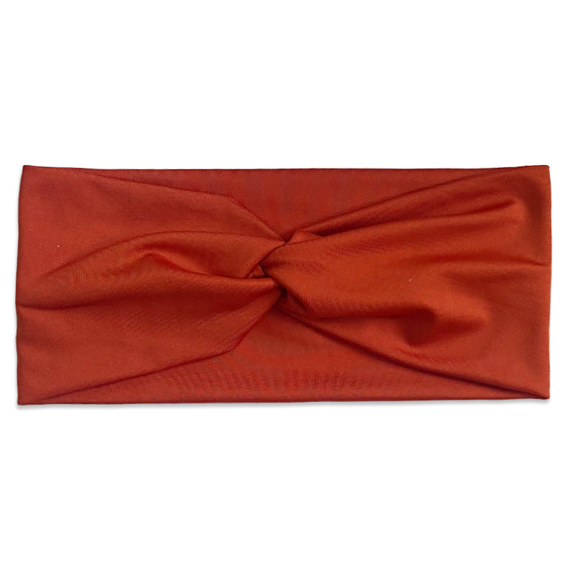 Wholesale Women's Solid Color Cross Hair Band Elastic Wide-brimmed Hair Band Exercise Running Sweat-absorbent Headband