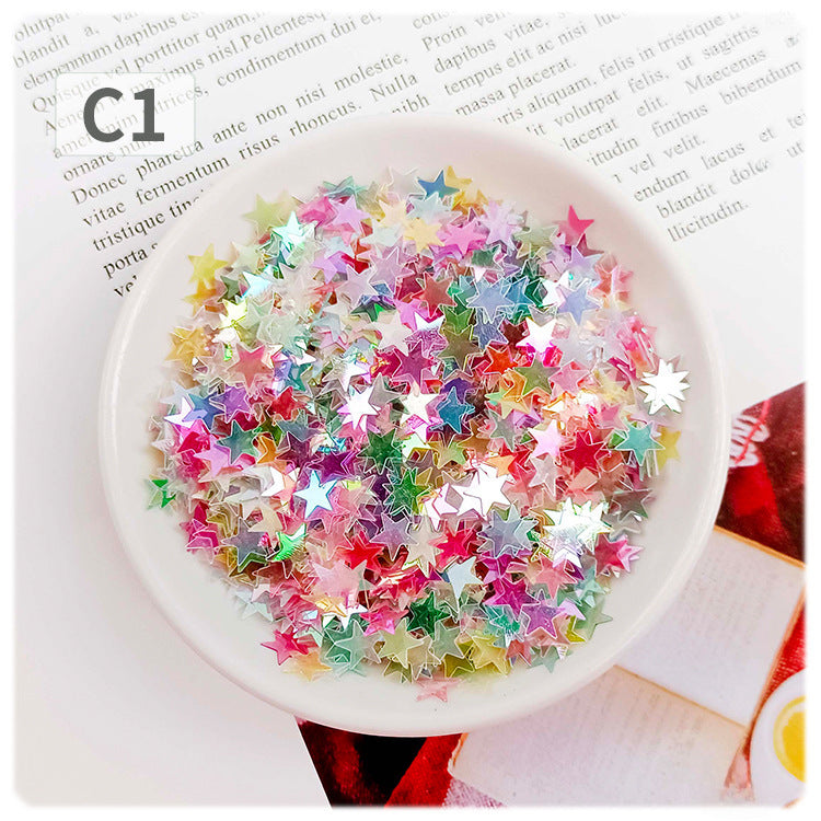 Wholesale DIY oil painting sequins starry sky scattering five-pointed star gold light flat non-porous sheet