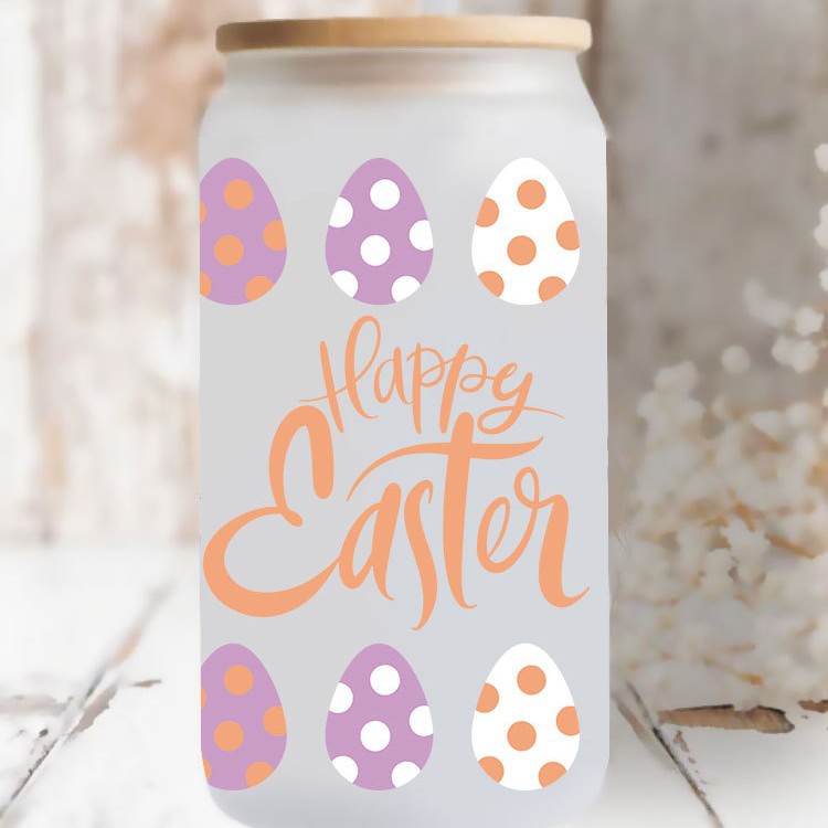 Wholesale Cute Cartoon Egg Easter 16oz Cup UV DTF Wraps