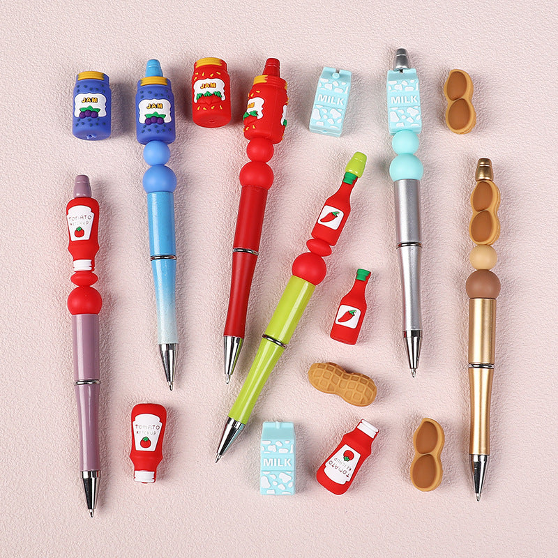 Wholesale 20pcs   Cartoon Peanut Silicone Beads 3D Focal Beads