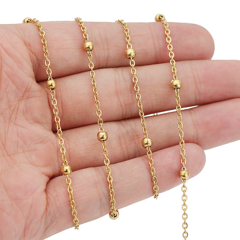 Wholesale 4mm 2PCS Stainless Steel Chain DIY Jewelry Pendants